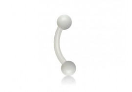 Piercing banane acrylique bille blanche