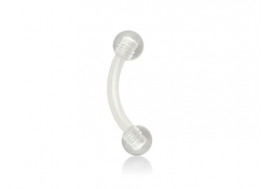 Piercing banane acrylique bille transparente