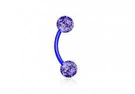 Piercing banane flexible Bille paillette bleu