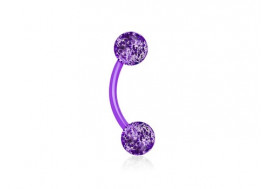 Piercing banane flexible Bille paillette violette