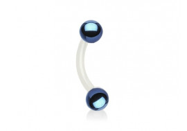 Piercing banane bioflex bille bleu clair