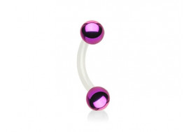 Piercing banane bioflex bille violette