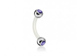 Piercing banane bioflex double gemme tanzanite