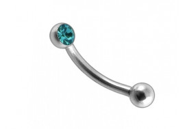 Piercing arcade strass sertie bleue