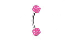 Piercing banane acrylique dé rose