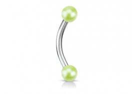 Piercing banane perle nacrée verte