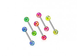 Piercing barbell acrylique brillant