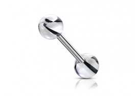 Piercing barbell hélice noir et blanc