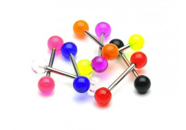 Piercing barbell acrylique UV transparent