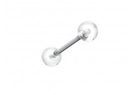 Piercing barbell acrylique UV transparent discret