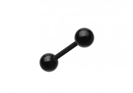 Piercing barbell acrylique UV transparent flexible noir