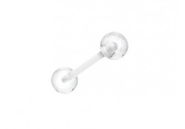 Piercing barbell acrylique UV transparent flexible discret