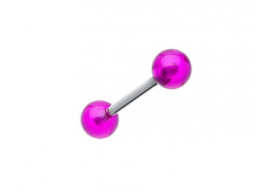 Piercing barbell acrylique UV transparent violet