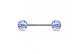 Piercing barbell paillettes bleue claire