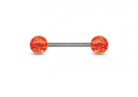 Piercing barbell paillettes orange