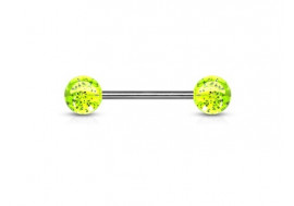 Piercing barbell paillettes verte