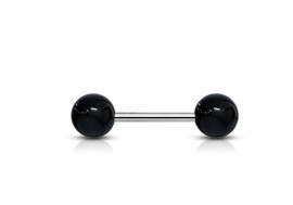 Piercing Barbell acrylique unies noir