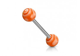 Piercing barbell tourbillon orange