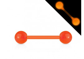 Piercing barbell acrylique phospho orange