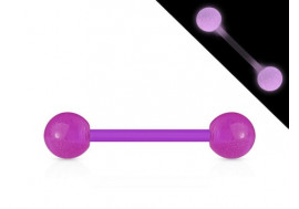Piercing barbell acrylique phospho violet