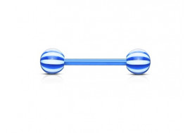 Piercing barbell acrylique flexible candy bleu