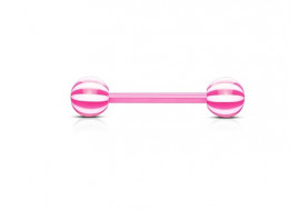 Piercing barbell acrylique flexible candy rose