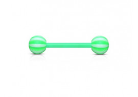 Piercing barbell acrylique flexible candy vert