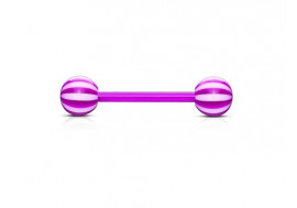 Piercing barbell acrylique flexible candy violet