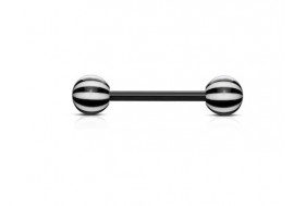 Piercing barbell acrylique flexible candy noire