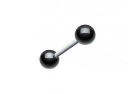 Piercing barbell Billes noires