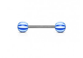 Piercing barbell acrylique candy bleu