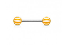 Piercing barbell acrylique candy orange