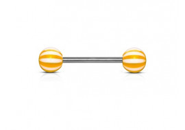 Piercing barbell acrylique candy orange