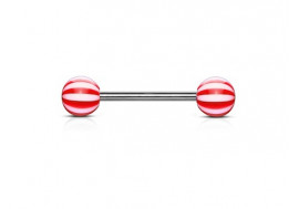 Piercing barbell acrylique candy rouge