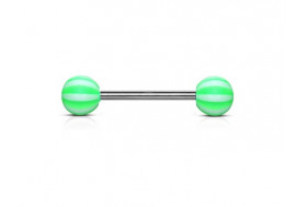 Piercing barbell acrylique candy vert