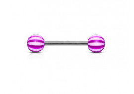 Piercing barbell acrylique candy violet