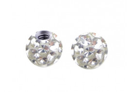 Accessoire piercing bille cristal autriche blanc 1,6mm