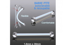 Barbell PTFE billes acrylique - 1,6 x 30mm