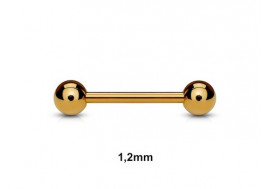 Piercing barbell plaqué or rose 1,2mm