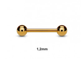 Piercing barbell plaqué or rose 1,2mm