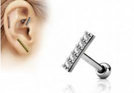 Piercing cartilage barre blanche