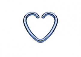 Piercing anneau coeur bleu