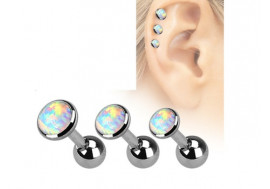 Piercing cartilage et helix Opale blanche