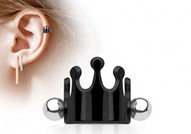 Piercing cartilage couronne noire