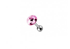 Piercing tragus ou cartilage cristal rose