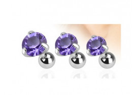 Piercing cartilage pierre griffée tanzanite