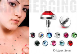 Piercing dermal strass 3mm