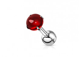 Piercing cartilage zircon rouge