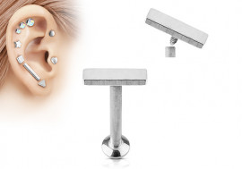 Piercing helix, cartilage, tragus barre acier