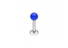 Piercing labret acrylique uni bleu